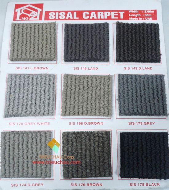 Thảm phòng khách cao cấp SISAL Bảng màu thảm phòng khách cao cấp SISAL