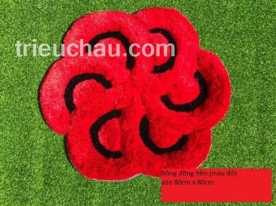 Thảm dậm chân hình hoa đồng tiền màu đỏ