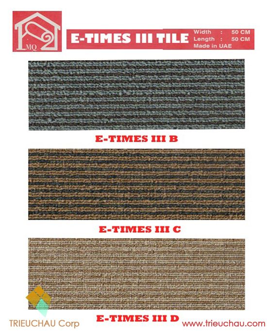 Thảm lót sàn văn phòng E-TIMES III Carpet Tile

